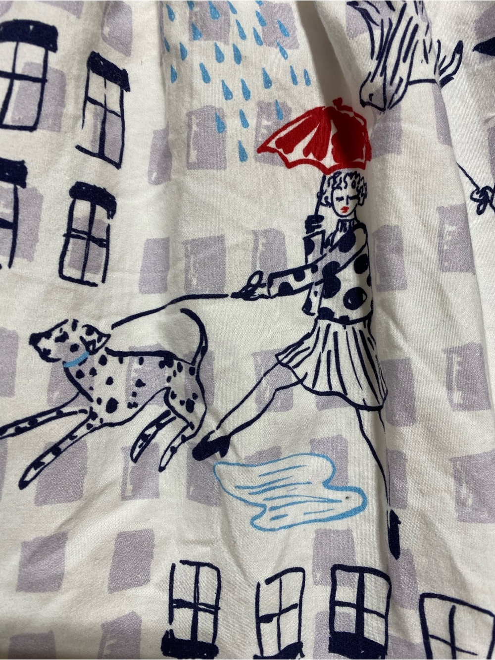 ModCloth “Rainy Day in Paris” Skirt A-Line Novelty whimsical Print Dogs Size M - Picture 2 of 12